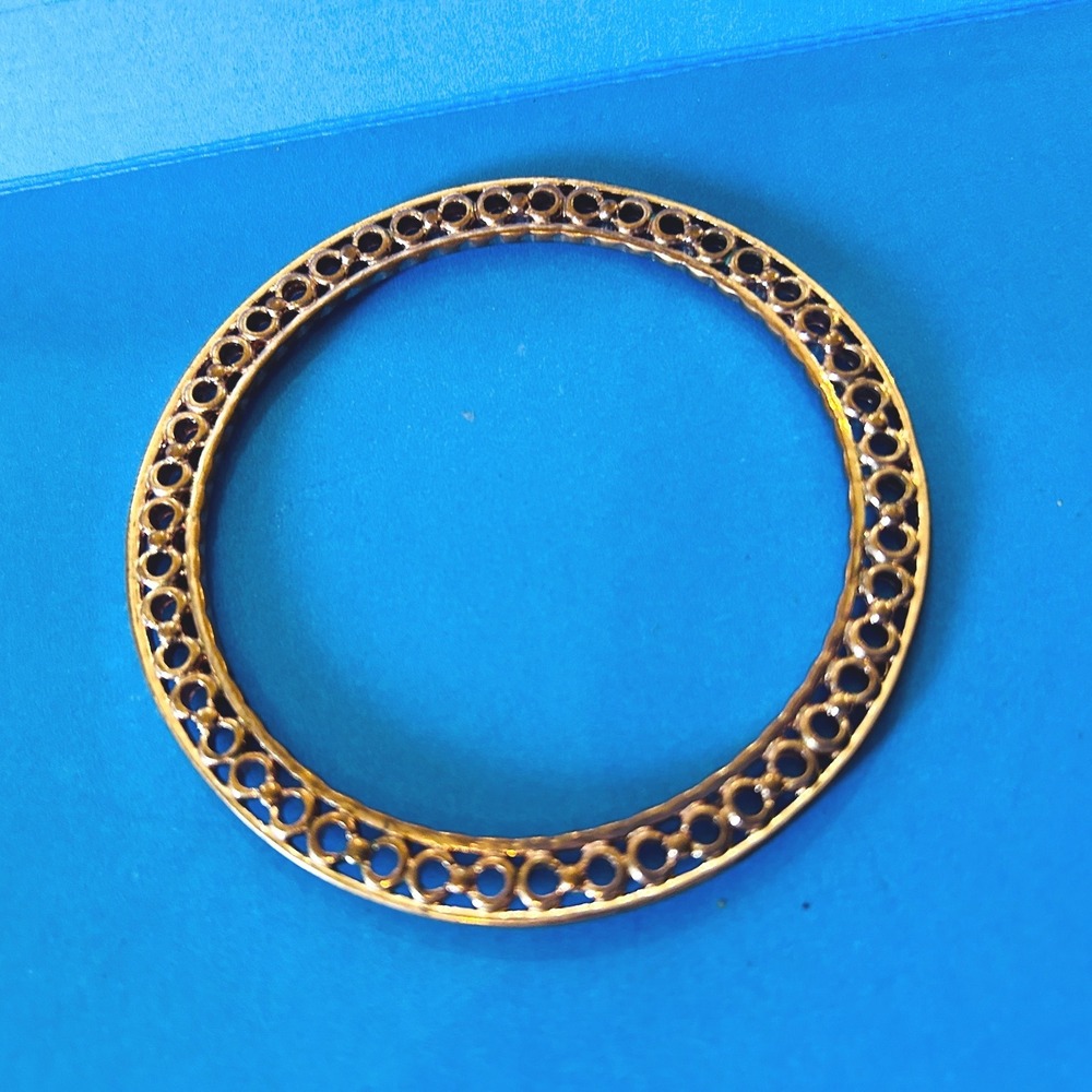 Bangle Bracelet Women OS Gold Excellent Open Circle Geometric Pattern